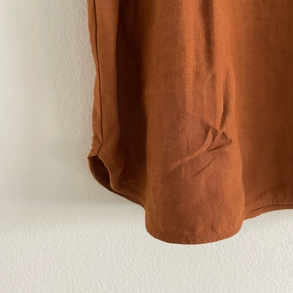 Three Graces London Linen Tank Top Rust Brown size 8 100% linen - Picture 5 of 9